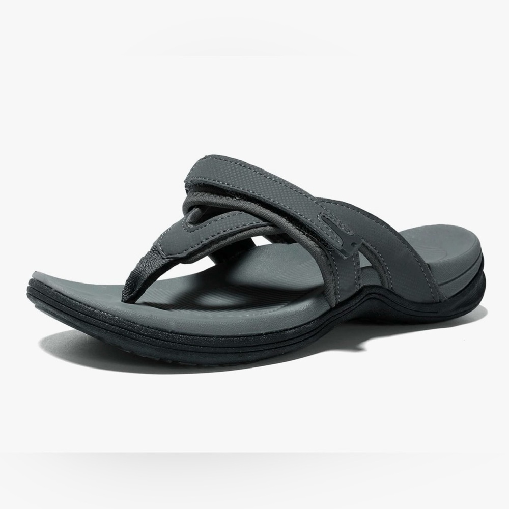 UTENAG Womens 6.5 37 Arch Support Flip Flops Comfort Orthotic Thong Sandals gray